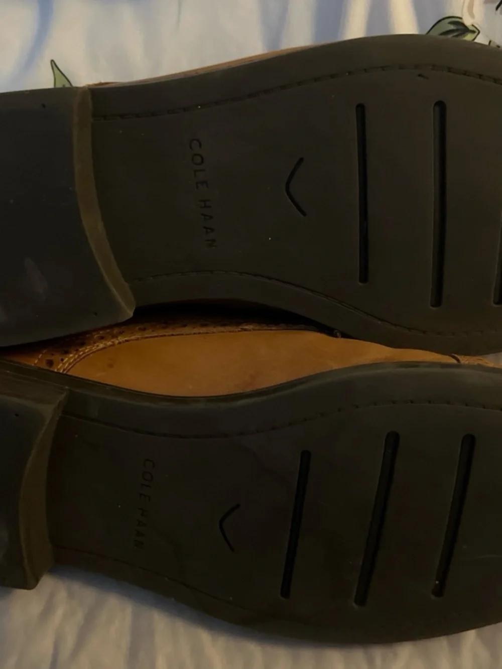 Cole Haan Tan Leather Lace-Up Oxfords